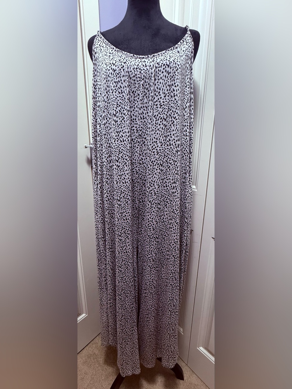 Z Supply animal print wide leg flared jumpsuit.